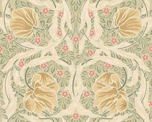 Origin Murals Flower Circle Floral Wall Mural in Green, W: 300 cm, H: 240 cm