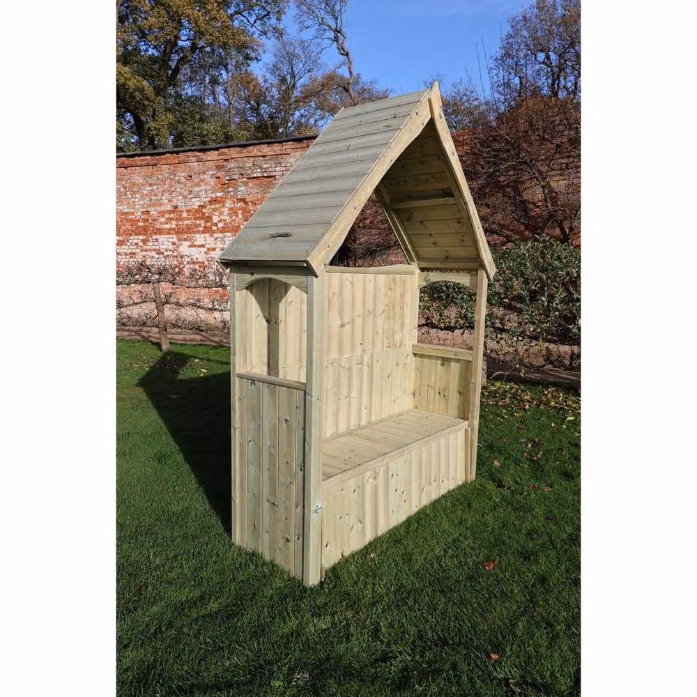 Churnet Valley Garden Furniture Ltd Willow 3 Seat Storage Arbour in Beige, W: 179 cm, D: 60 cm, H: 235 cm – 2