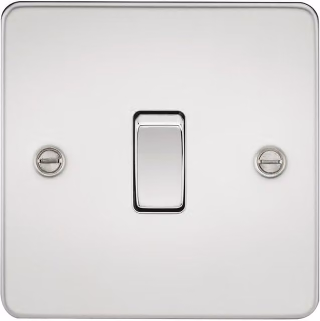 Knightsbridge FP2000PC Polished Chrome 2 Way Flush Plate Switch