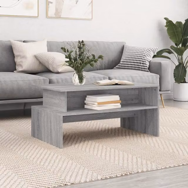Berkfield Home Grey Sonoma Coffee Table, W/D/H: 90 x 55 x 42.5 cm