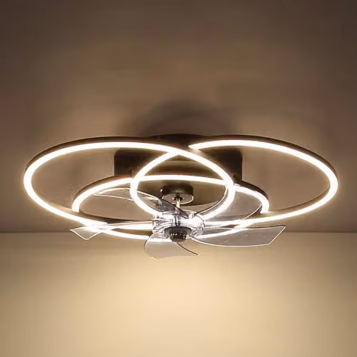 Globo Lighting Black LED Ceiling Fan with Remote Control, Dimmable Timer and CCT, Diameter: 58 cm – 5
