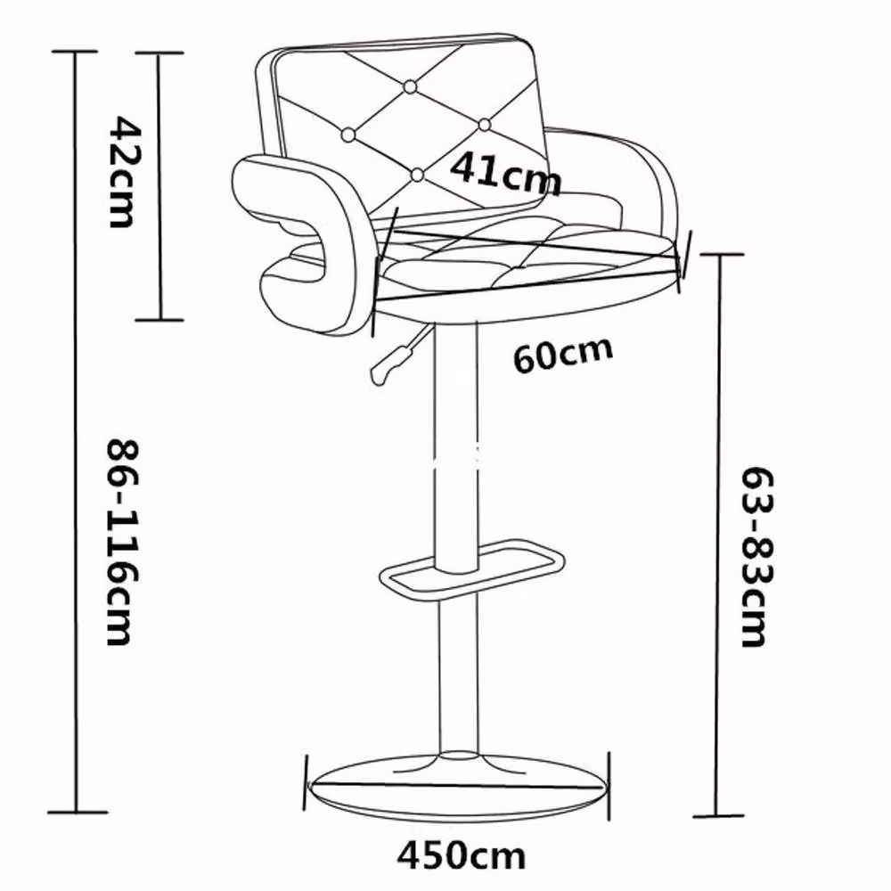 FLAVORA Grey Faux Leather Swivel Bar Stool with Gas Lift and Wide Seat – 3