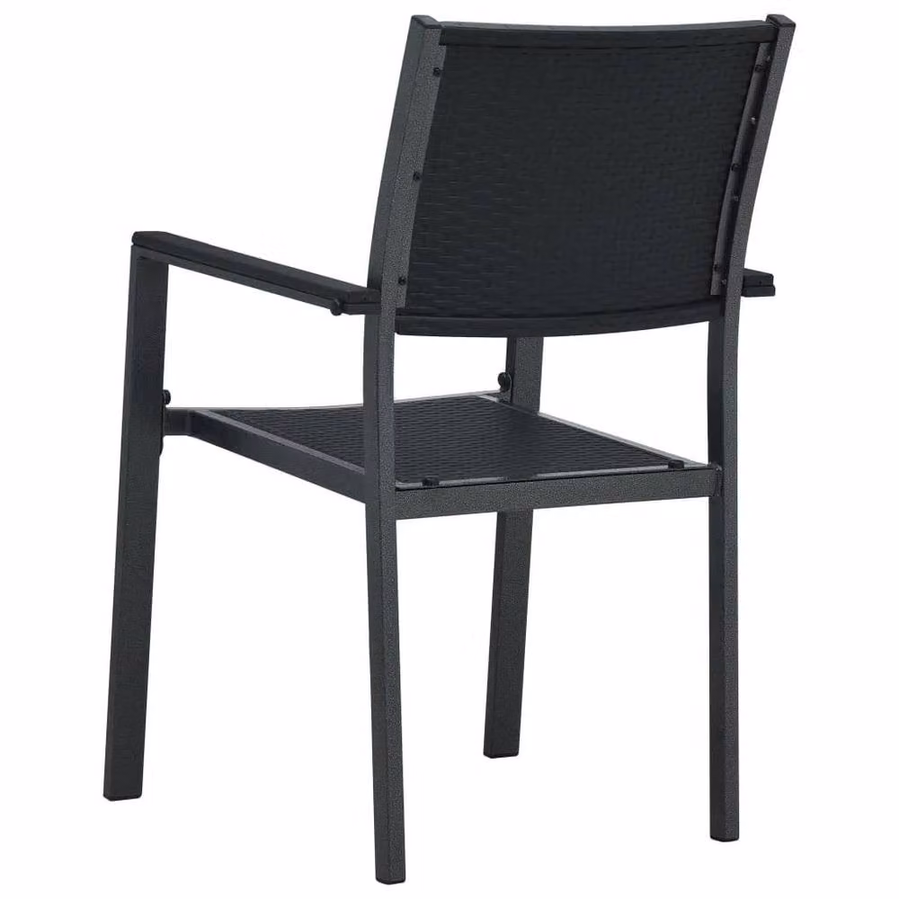 Berkfield Home 5 Piece Modern Garden Dining Set in Matt Black – 4