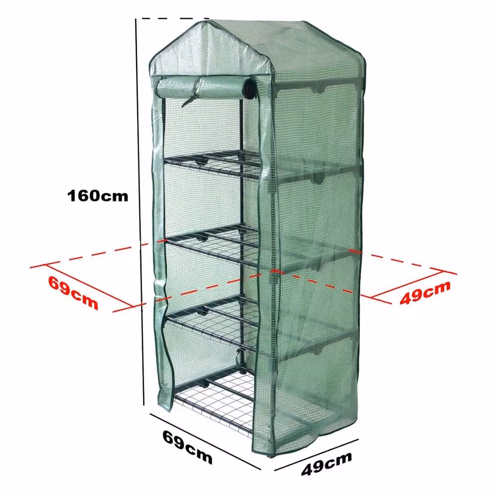 Kelvenix Weatherproof 4-Tier Steel Greenhouse in Green, H 160 cm x W 69 cm x D 49 cm – 2