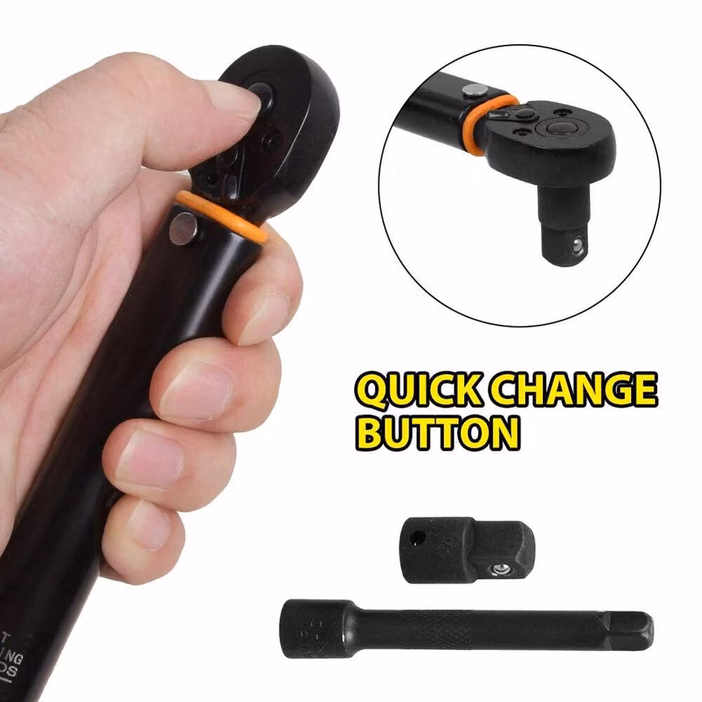 NESTLUNE Calibrated 1/4" and 3/8" Square Drive Ratchet Torque Wrench in Black – 3