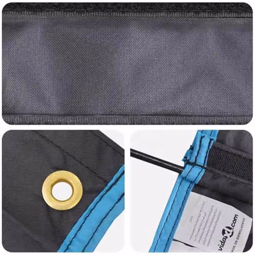 vidaXL Hanging Tent Organizer with 10 Pockets, Black, W: 40.5 cm, D: 25 cm, H: 80 cm – 6