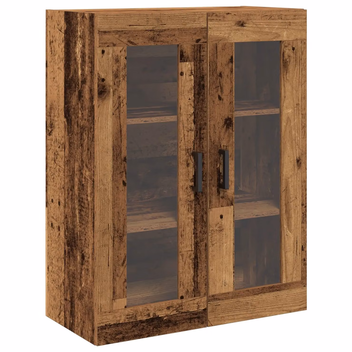Berkfield Home Wall-Mounted Rustic Wood Cabinet with Glass Doors in Brown, W/D/H: 69.5 x 34 x 90 cm – 2