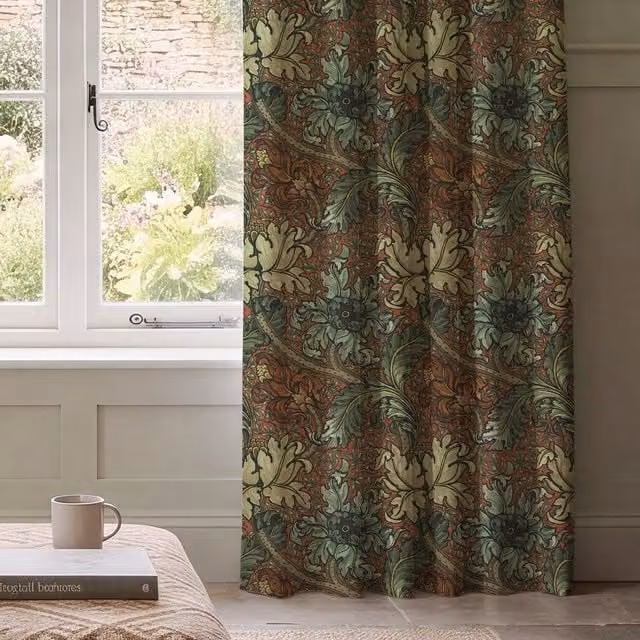 HOUSE Llewelyn-Bowen Morris Major Made To Measure Blackout Curtains in Spiced Flora Multicolour Cotton