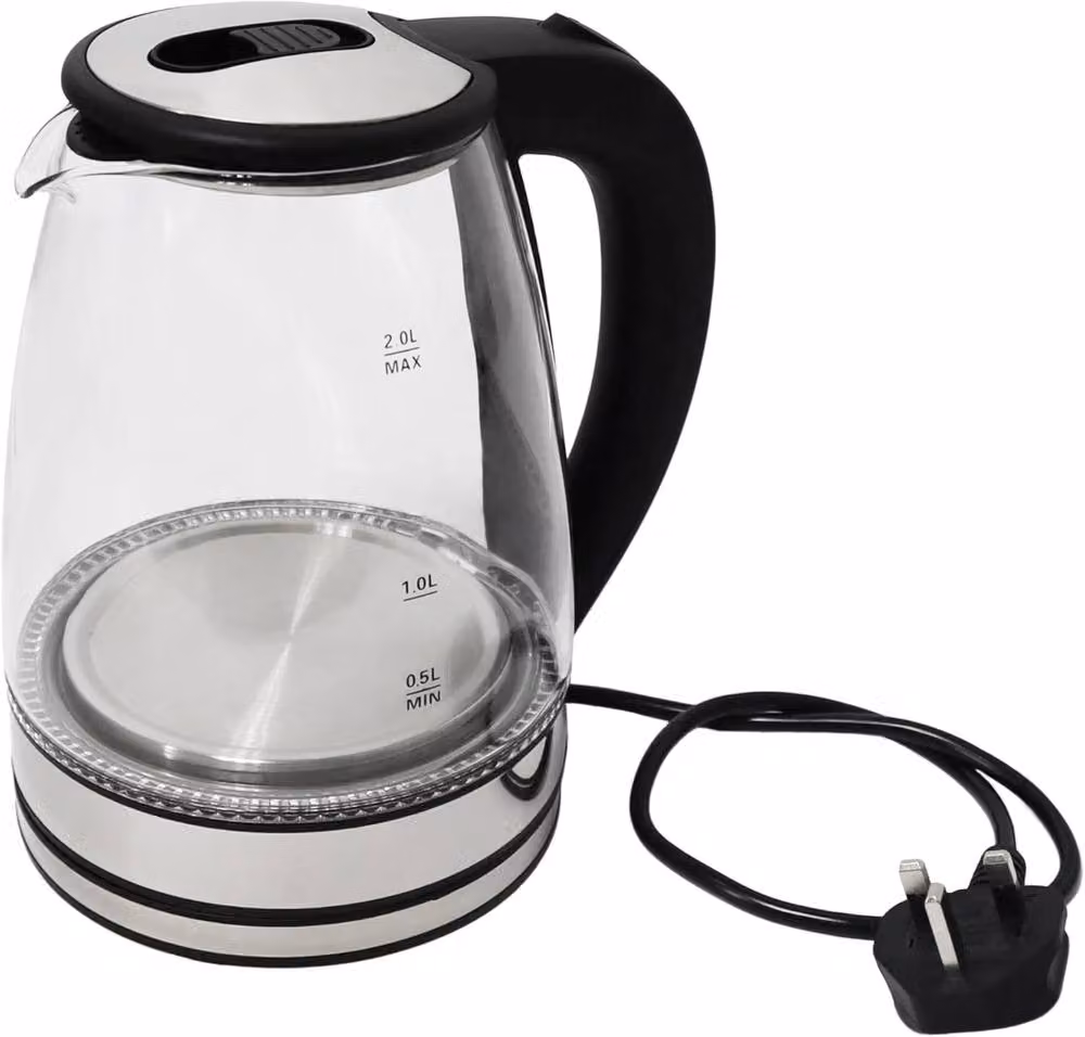 Alivio 1800W Electric Glass Kettle with Auto Shut-Off, 2L, Black – 2
