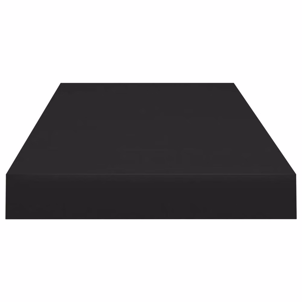Berkfield Home Floating Wall Shelves, 2 Piece Black MDF and Metal Set, W: 60 cm, D: 23.5 cm, H: 3.8 cm – 4