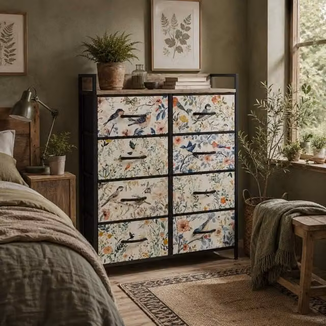 Wyld Haus Tonona White 8 Drawer Fabric and Metal Storage Chest – 1