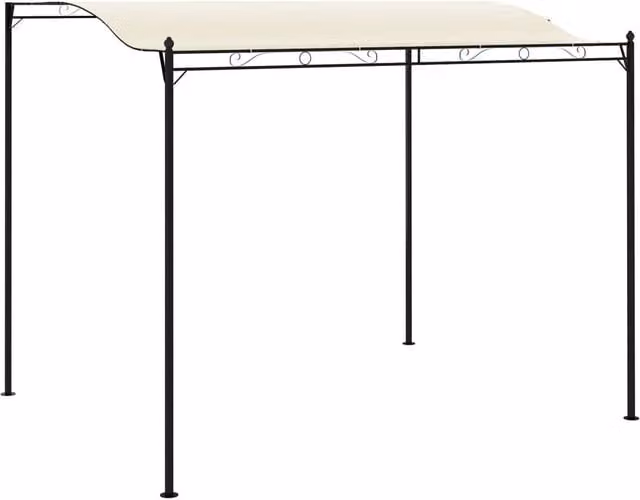 Berkfield Home Gazebo in White and Beige with Polyester Fabric, W/D/H: 300 x 255 x 240 cm