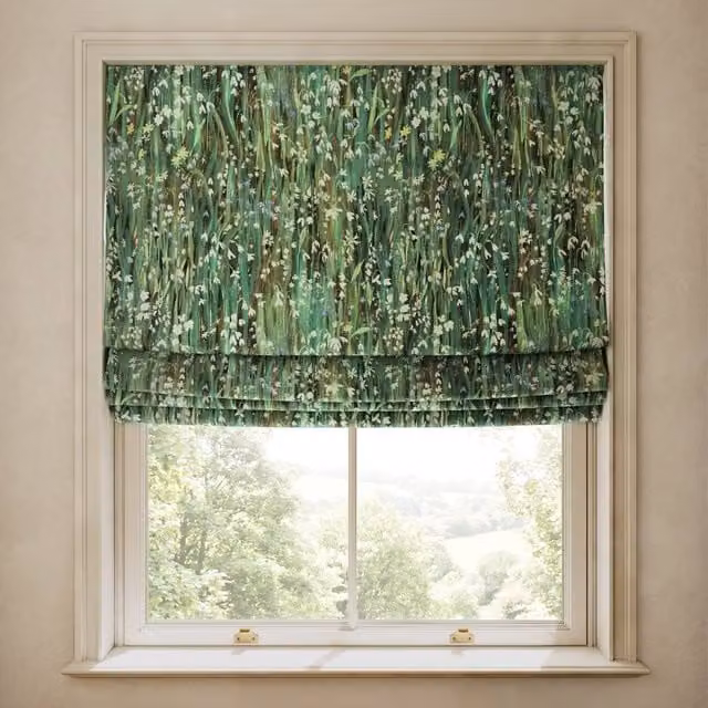 House of Hackney Galanthi Cotton Linen Floral Blind in Green