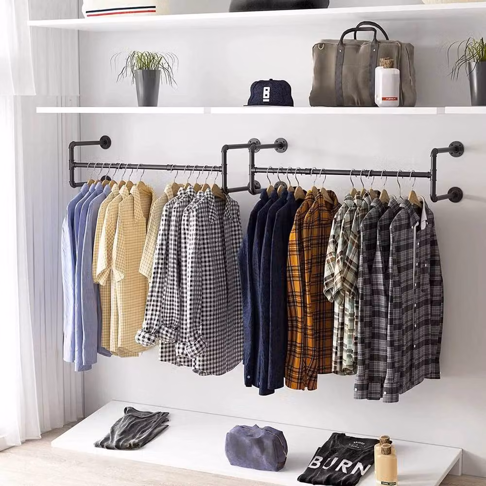 Kelvenix Industrial Metal Clothes Rail in Matt Black – 5