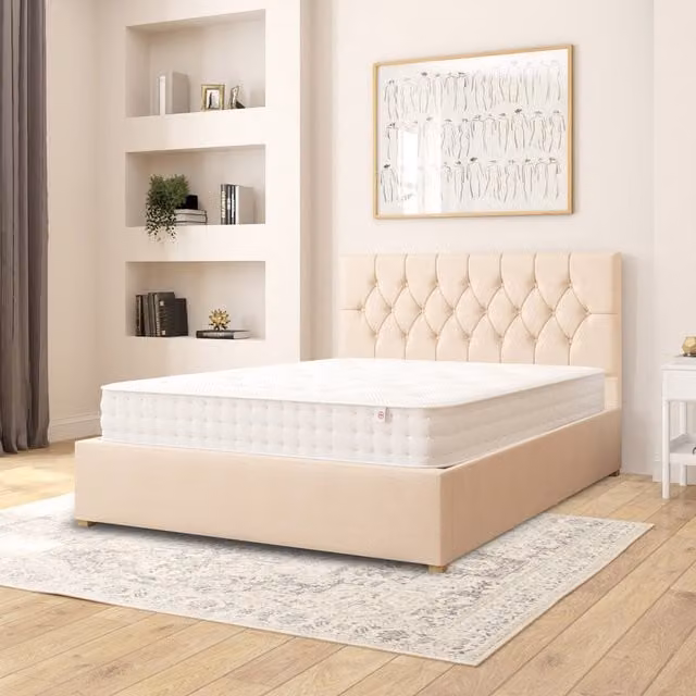 Aspire Olivier Fabric Ottoman Storage Bed in Kimiyo Linen Beige, King Size (W: 180 cm, L: 200 cm)