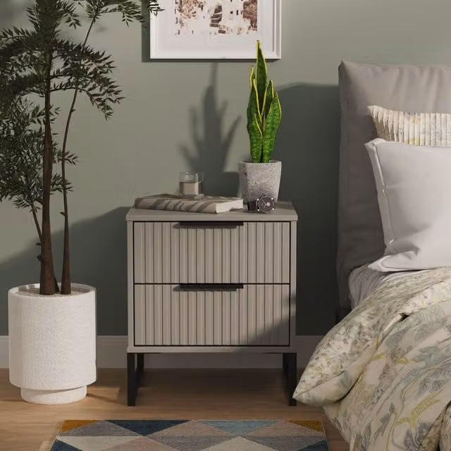 2 U Menai Small 2 Drawer Bedside Table in Dark Grey – 1