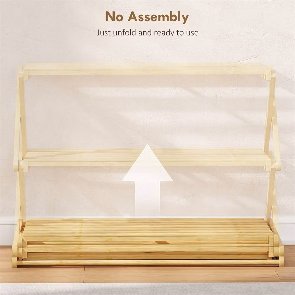 EONLION 3-Tier Brown Bamboo Shoe Rack – 2