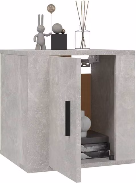 Berkfield Home Set of 2 Wall Mounted TV Cabinets in Concrete Grey, W/D/H: 40 x 34.5 x 40 cm – 1