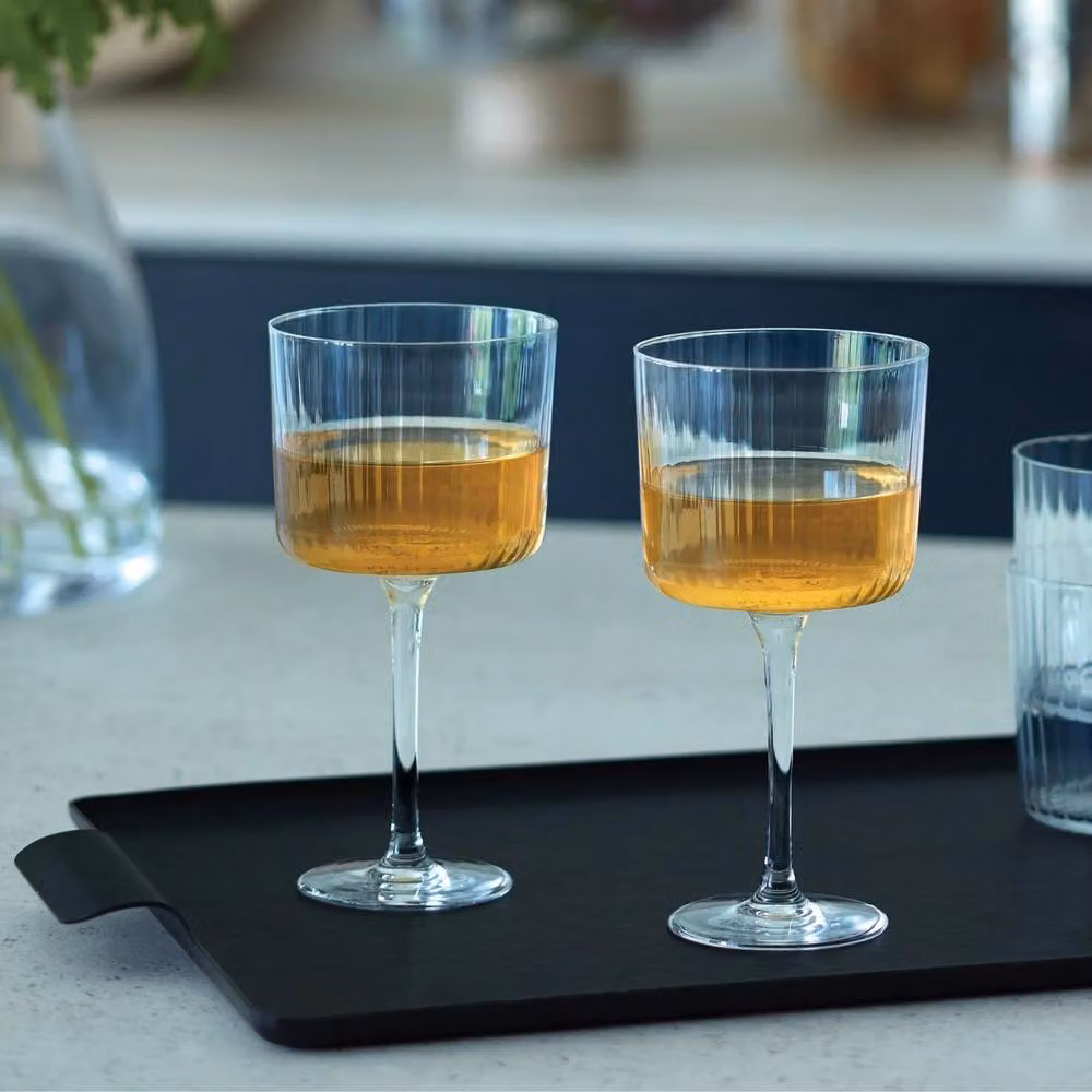 LSA International Gio Line Striped Wine Glass Set of 4, 250ml, Transparent – 2