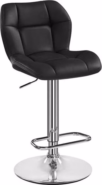 KORVIXA Faux Leather Adjustable Swivel Bar Stool in Black, W/D/H: 100 x 100 x 100 cm – 1