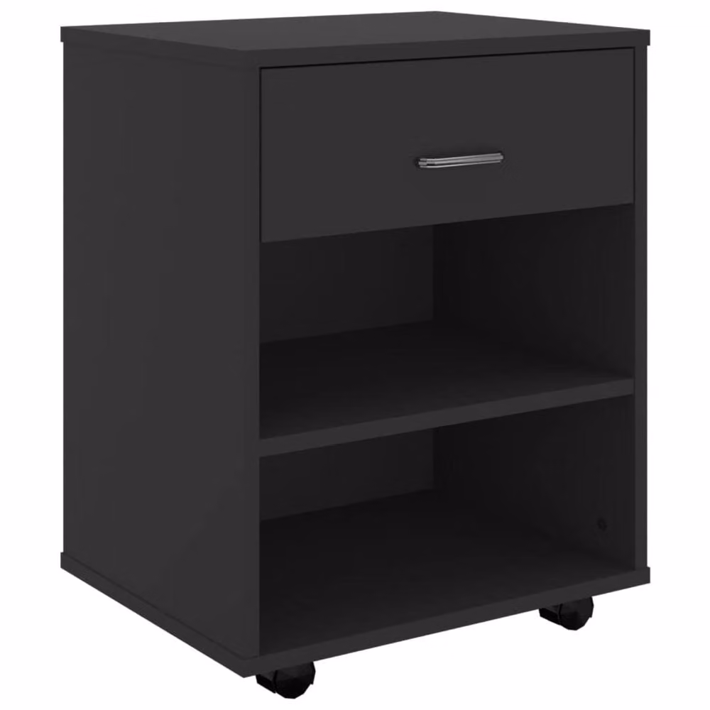 Berkfield Home Rolling Cabinet in Black, W/D/H: 46 x 36 x 59 cm – 2