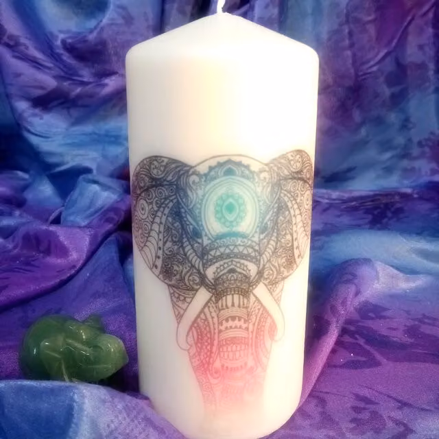 Viki Yellow Elephant Pillar Candle