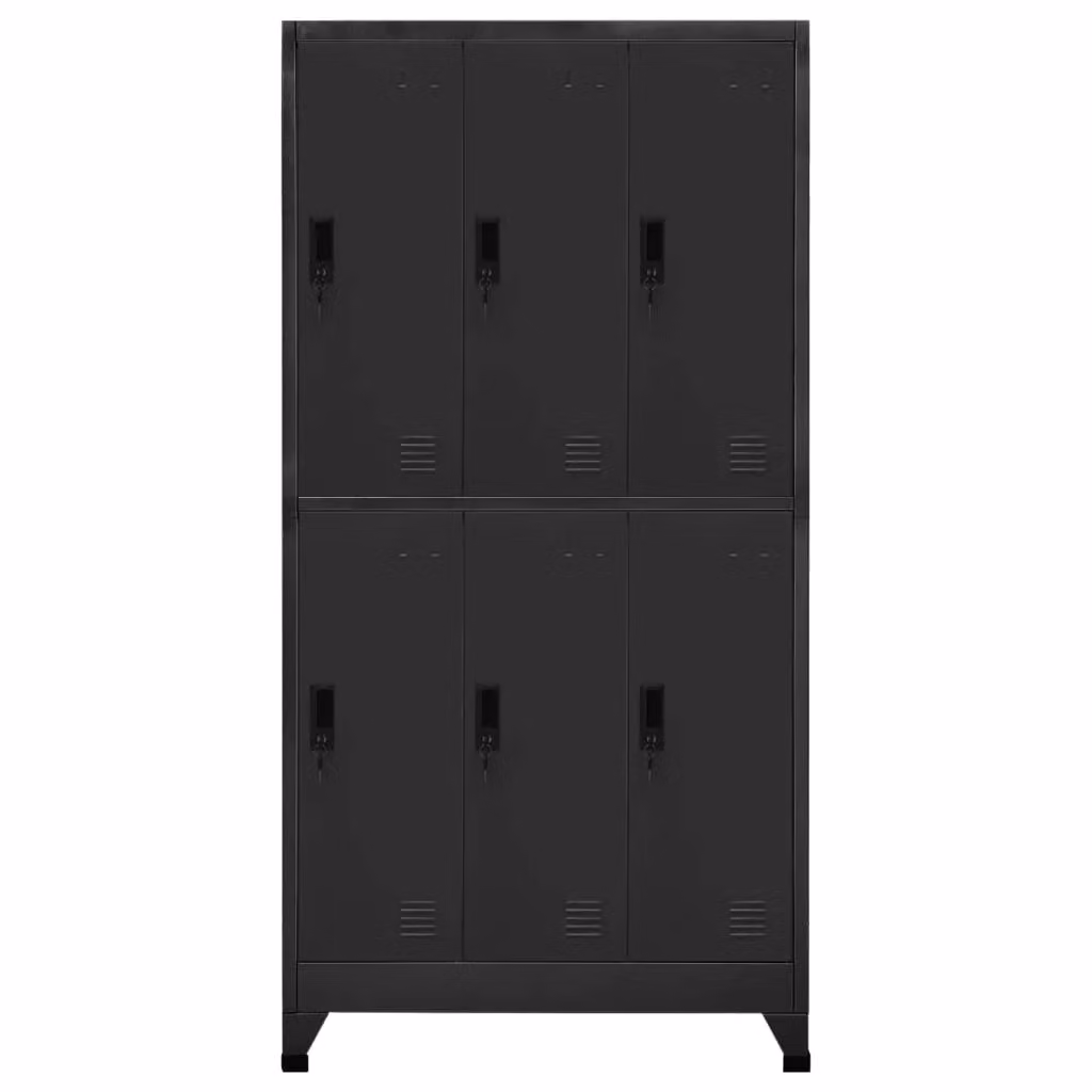 Berkfield Home Anthracite and Black Steel Locker Cabinet with Hanging Rod and Lock, W/D/H: 90 x 45 x 180 cm – 2