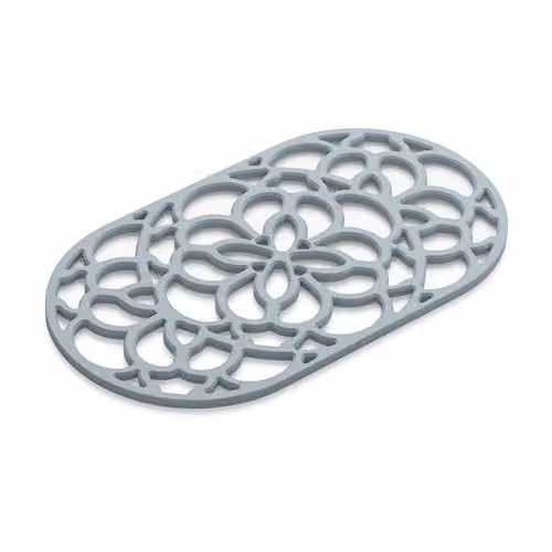 Zeal Oval Silicone Non-Slip Trivet Mat in Blue, W: 32 cm, D: 18 cm – 1