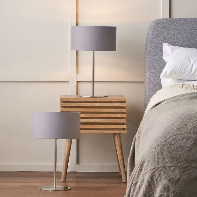 Set of 2 Pacific Lifestyle Elin Modern Ceramic Table Lamps in Grey