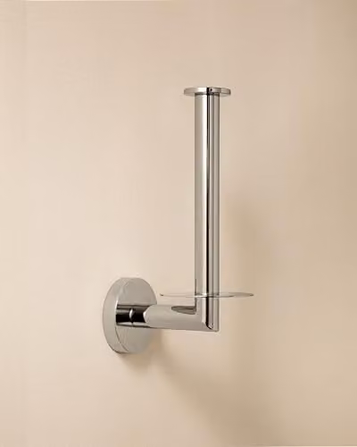 Cosmic Start Vertical Toilet Roll Holder in Grey Metal with Chrome Finish – 2
