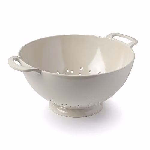 Zeal Melamine Colander with Handles and Feet, Beige, Diameter: 24 cm – 1