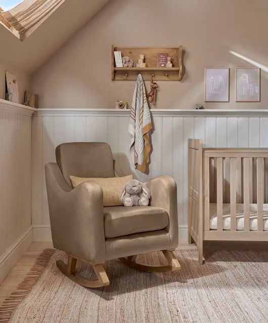 Mamas & Papas Bowdon Nursing Chair in Brown Velvet