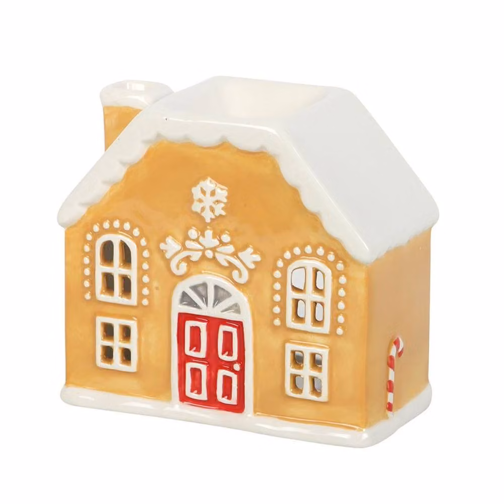 Marco Paul Gingerbread Candy Cane House Ceramic Oil and Wax Burner in Orange – 2