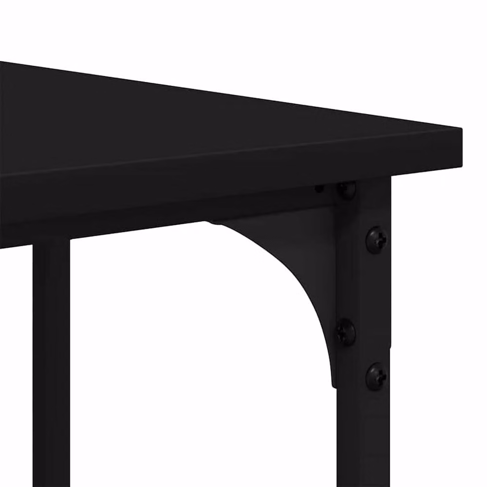 Berkfield Home Modern Black Writing Desk in Engineered Wood W/D/H: 139 x 139 x 75 cm – 4
