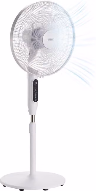 VonHaus White Pedestal Cooling Fan with Remote Control, Oscillation and Timer