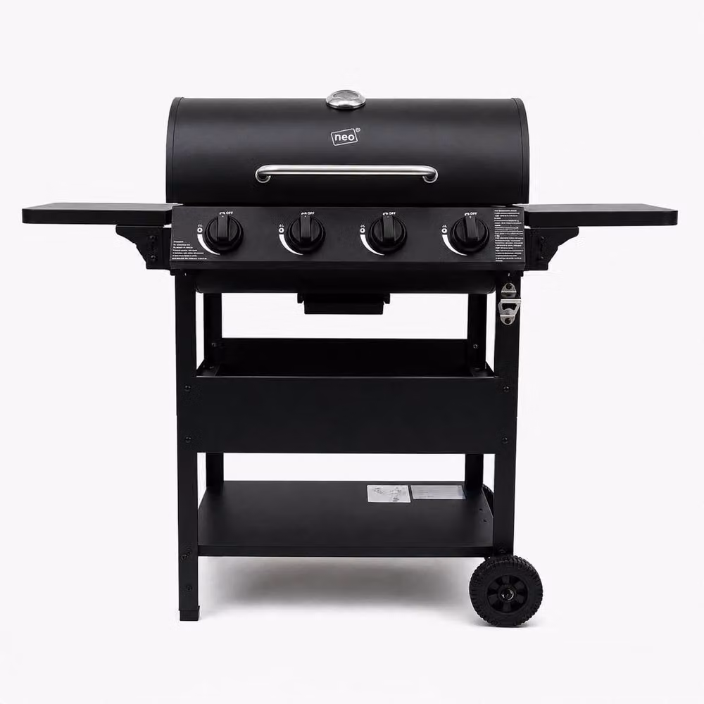 Neo 4 Burner Stainless Steel Gas BBQ Grill with Warming Rack in Black W/D/H: 118 x 103 x 47 cm – 6