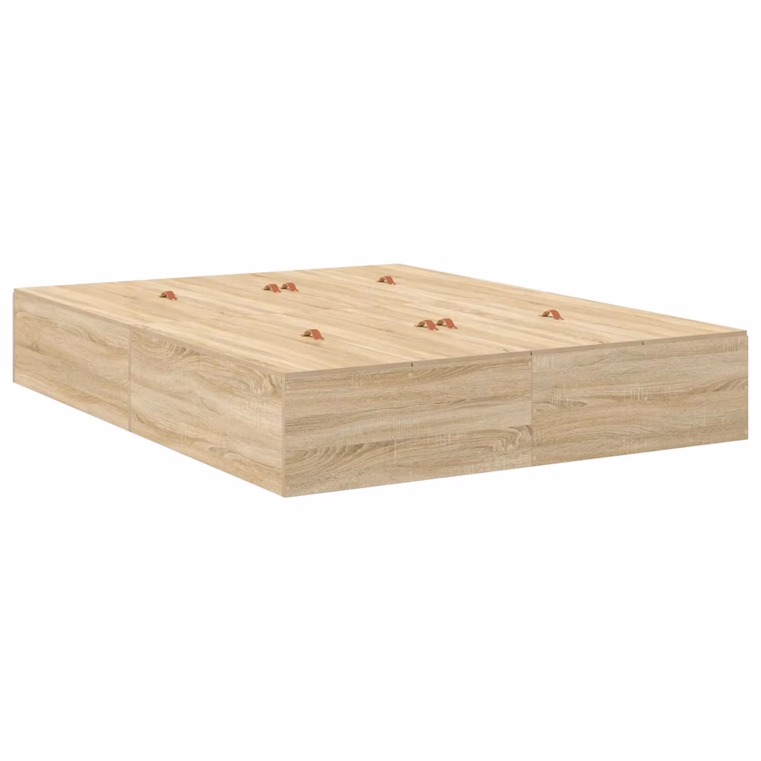Berkfield Home Sonoma Oak Storage Bed Frame in Brown W/D/H: 150 x 200 cm – 2