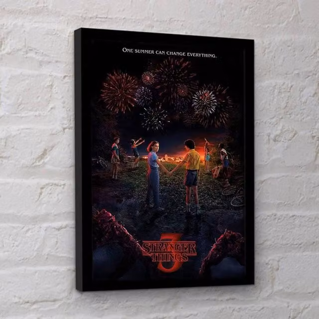 Stranger Things One Summer Multicolour Typography Paper Poster