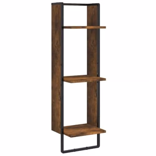 vidaXL 3-Tier Wall Mounted Shelf in Brown MDF, W/D/H: 30 x 25 x 100 cm – 1