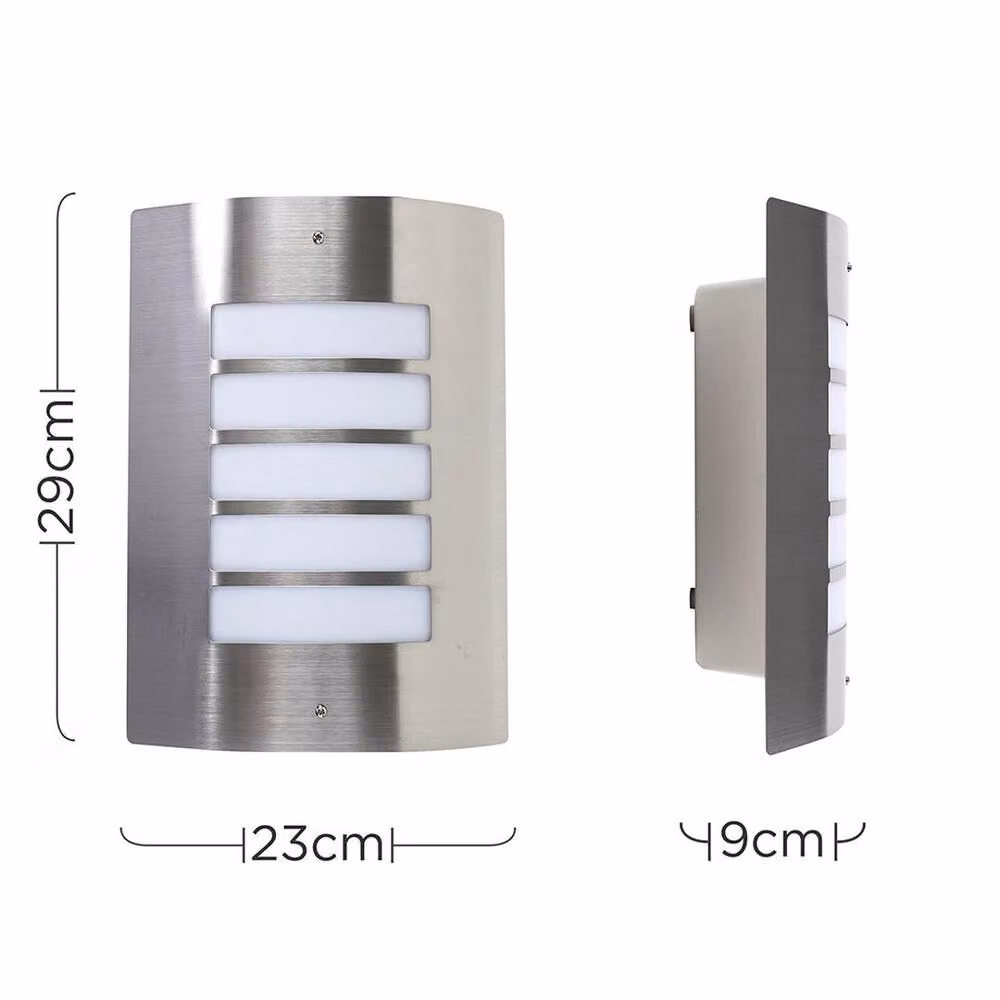 FORGEVIO Silver Chrome Stainless Steel Security Bulkhead Wall Light for Garden – 2