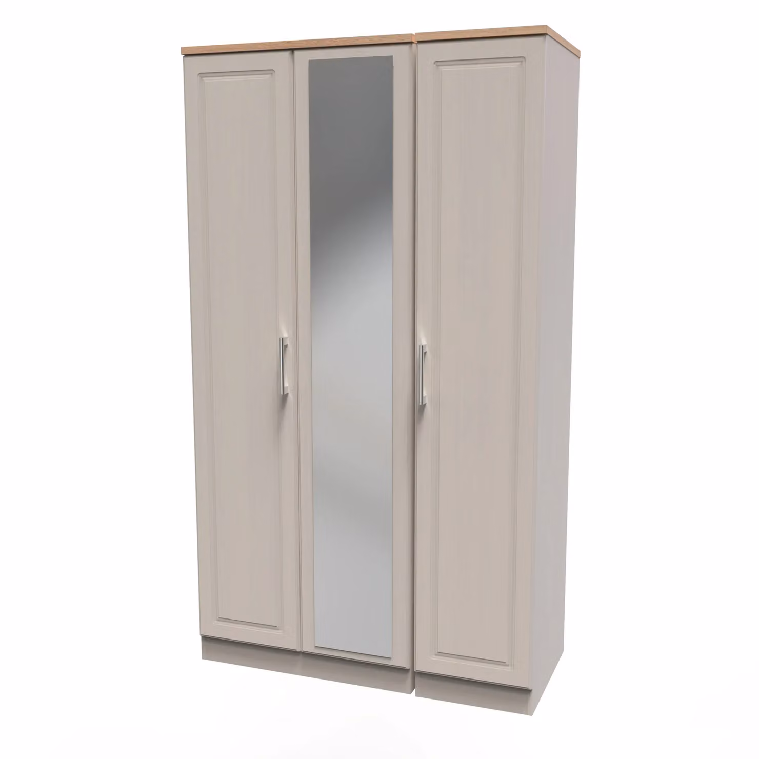 Ready Assembled 2 U Norfolk Tall Triple Mirror Wardrobe in Taupe – 2