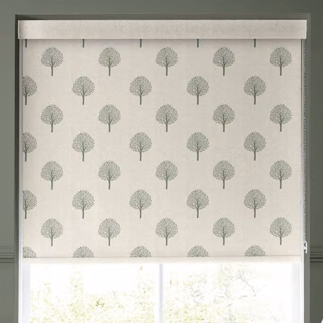 Emily Bond Fern Floral Blackout Roller Blind in Green