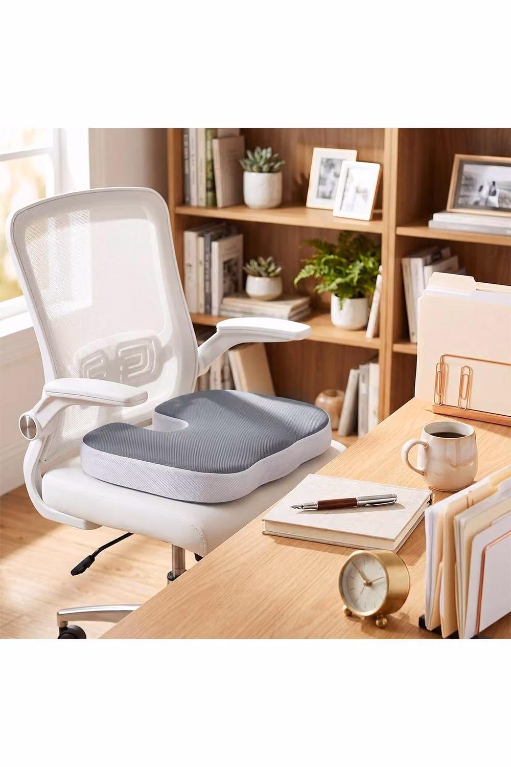Living and Home Grey U-Shaped Breathable Memory Foam Non-slip Seat Cushion – 2