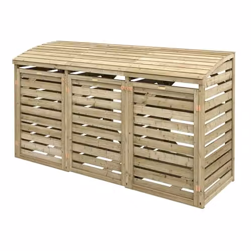 Rowlinson Classic Single Bin Store with Double Box Store in Natural Brown Wood – 2