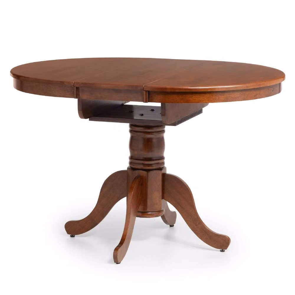 Cheshire Canterbury 120cm Round to Oval Extending Dining Table in Brown Mahogany Wood – 2