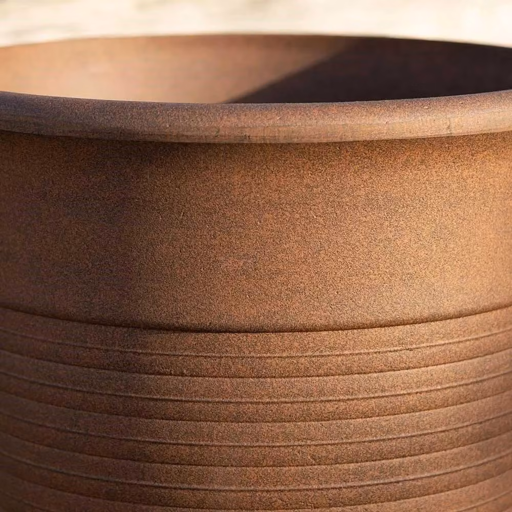 Primrose Tall Round Planter Tub in Brown, Height: 48.5 cm – 5