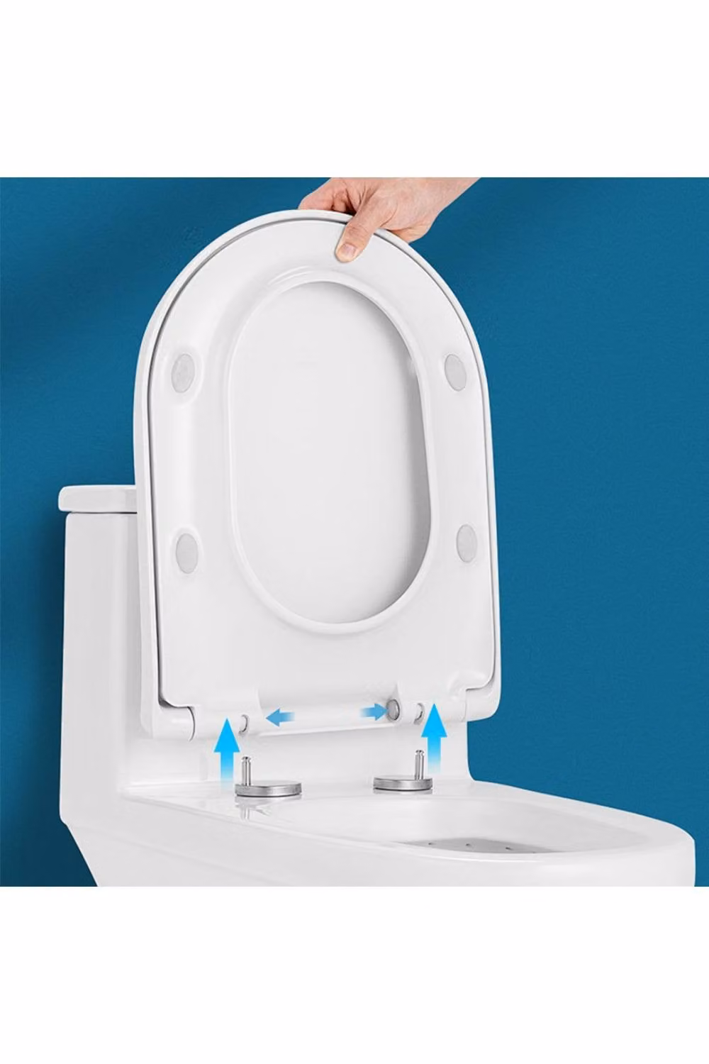 KDMD 4 Pack Top Fix Quick Release Toilet Seat Hinge Mounting Set in Silver Chrome – 2