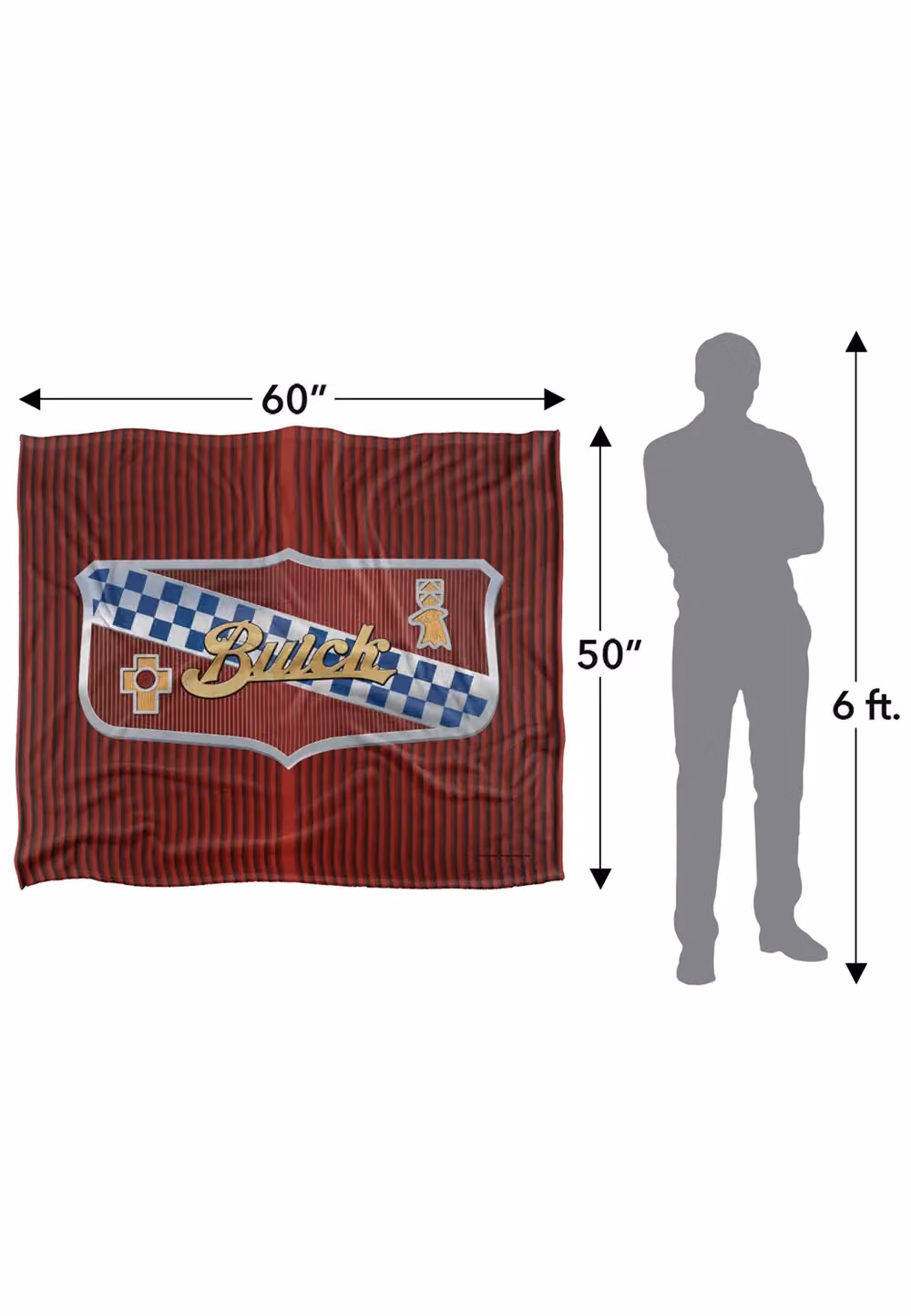 Trevco White Buick Emblem Silky Touch Super Soft Fleece Throw Blanket W/D/H: 152 x 127 cm – 5