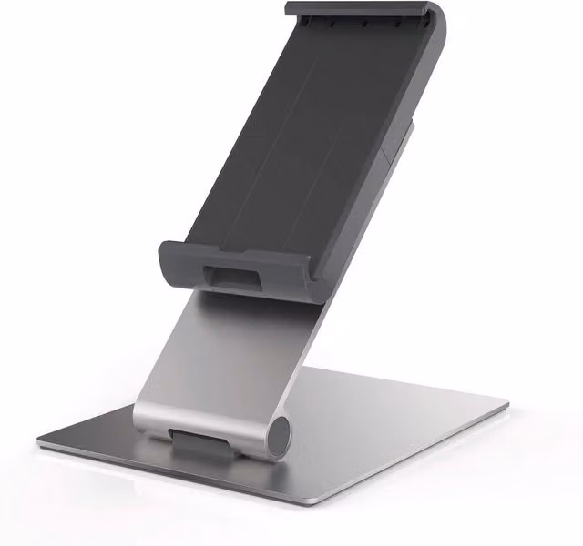 Durable Aluminium Foldable Tablet Holder Desk Stand, Silver – 3