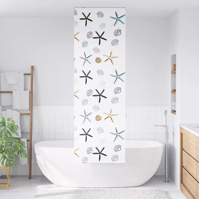 Berkfield Home White Opaque Shower Roller Blind, W/H: 80 x 240 cm